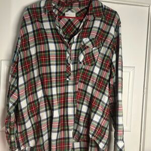 Colorful Plaid Button-Up Shirt GAP